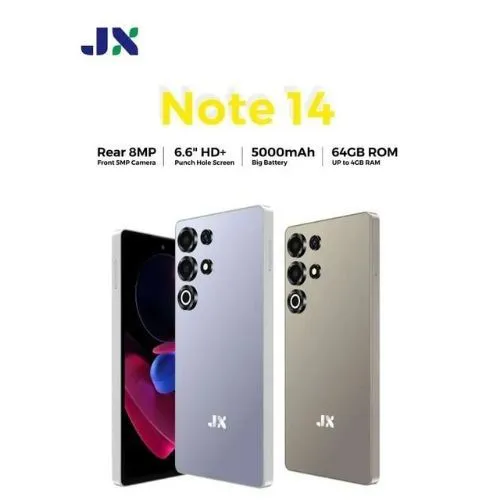 LIMITED DISCOUNT | JX Note 14 Smartphone | 6.6" Big Screen | 4GB RAM 64GB ROM | 5000mAh Long Battery | 8MP Camera | Dual SIM | Android 14 | NOTE 14 JX| Budget Phone Kenya.