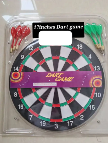 Bring fun and excitement to your home with this classic 17-inch Dart Board Game!. Comes with strong, sharp-tipped darts for accurate throws