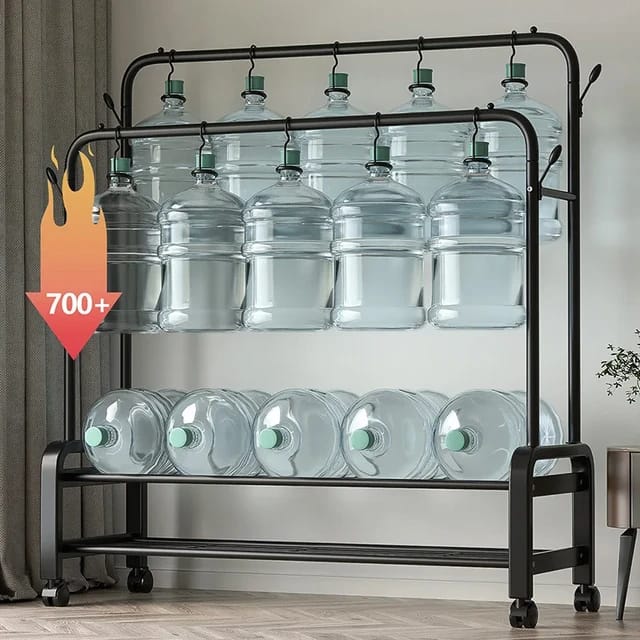 Multipurpose Double rod Hanger. Double Garment Rack Heavy Duty Metal Cloth Rail with 2 Bottom Shelf Coat Jacket Hanging Hanger Shoe Stand for Home, Hotel, Shop Wardrobe Space Organizer