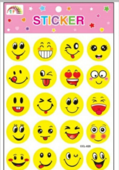 Emoji 3D Smile Face Stickers, 1/0.75/0.5 inch Happy Face Round Domed 3D Epoxy Decal Sticker, Kids Reward Stickers Teacher Encourage, Yellow