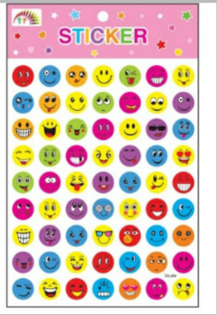 Emoji 3D Smile Face Stickers, 1/0.75/0.5 inch Happy Face Round Domed 3D Epoxy Decal Sticker, Kids Reward Stickers Teacher Encourage, Yellow