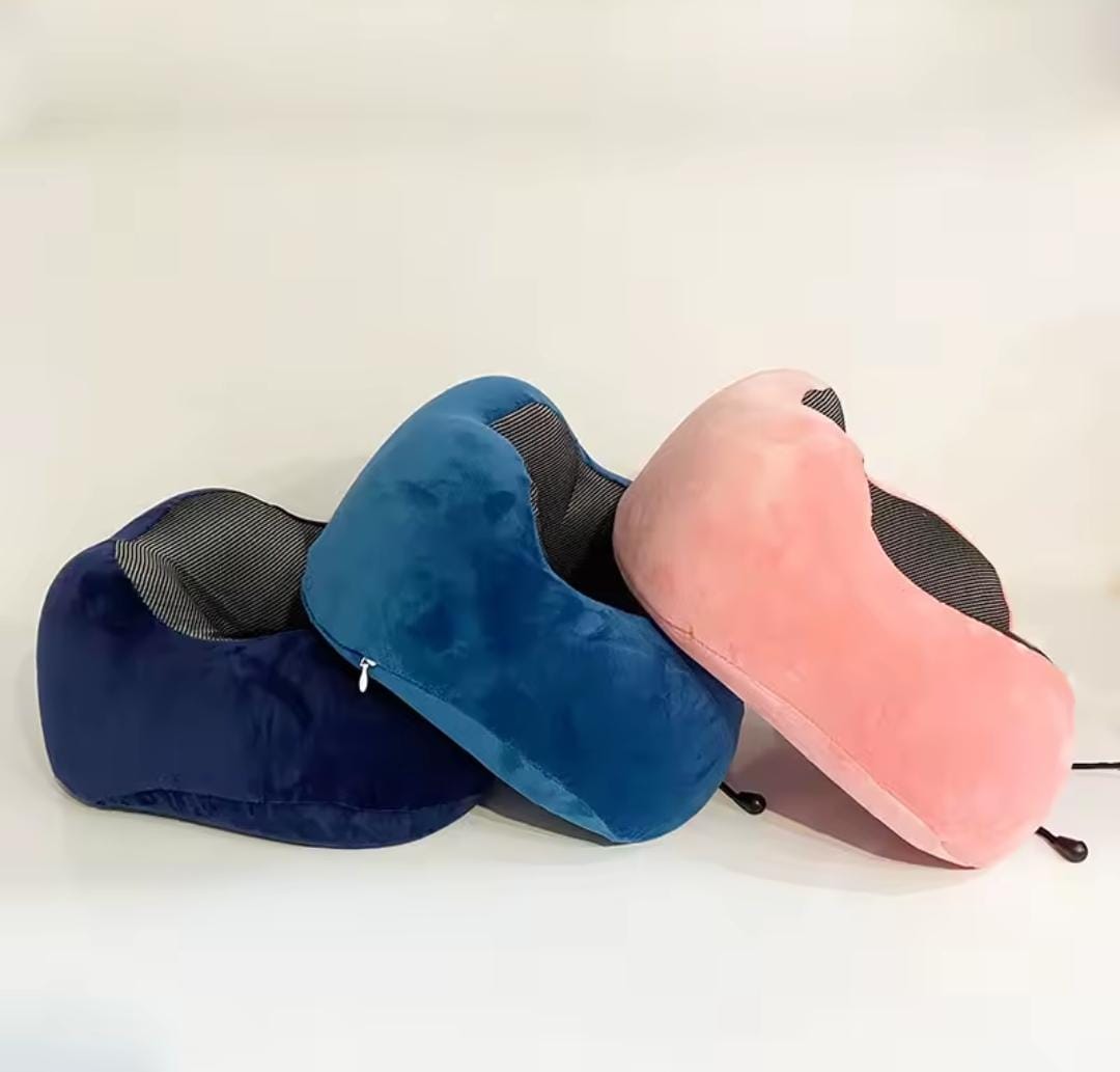 U Shaped Memory Foam Neck Pillows Soft Travel Pillow Massage Neck Pillow Sleeping Airplane Pillow Cervical Healthcare Bedding Black normal Black