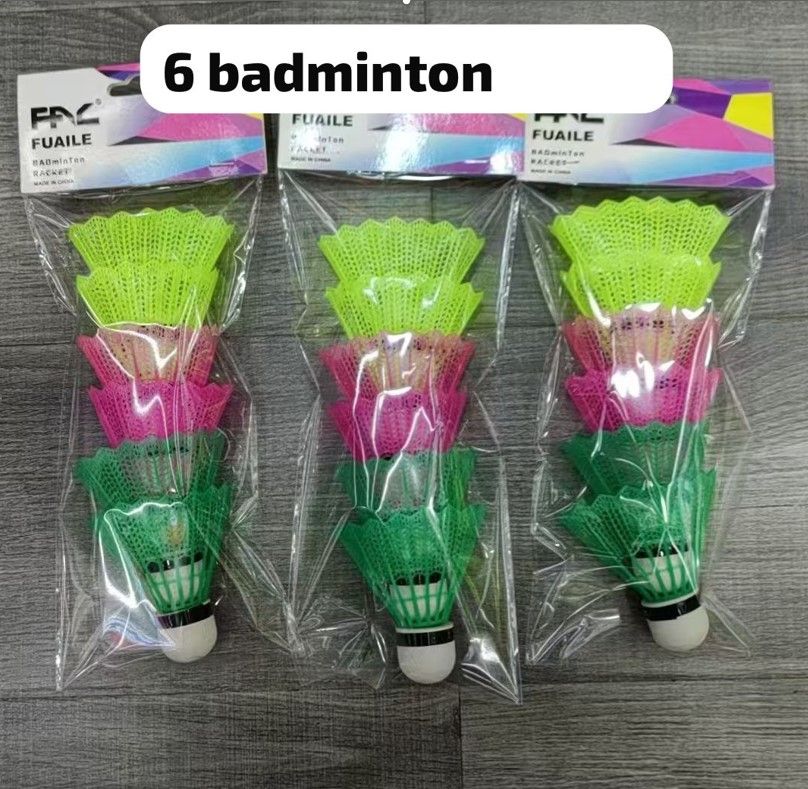 6-Pack Vibrant Nylon Badminton Shuttlecocks: Durable, Multicolour, 6-Pack for Recreational Play and Training Sessions