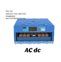 🐣 Automatic Egg Incubator NLF Series – 64 Eggs 🥚 with Digital Display 🔄 AC/DC Dual Power + Auto Roller