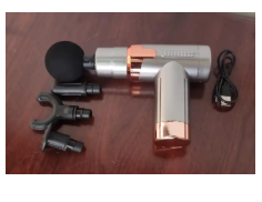 💆‍♂️ Massage Gun – 6-Speed, 4 Head Options, Rechargeable, Deep Tissue Relief, Available in 4 Colors with Golden Ring ✨