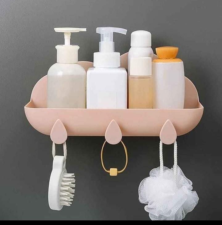 Cloud bathroom organizer set with 3 hooks and adhesive  sticker now available