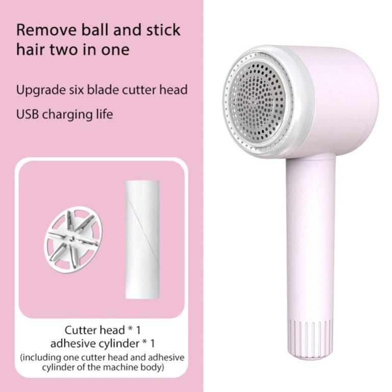 2-in-1 Electric Lint Remover & Hairball Trimmer – USB Rechargeable Sweater Shaver with Sticky Roller for Clothes, Fabric & Furniture Care