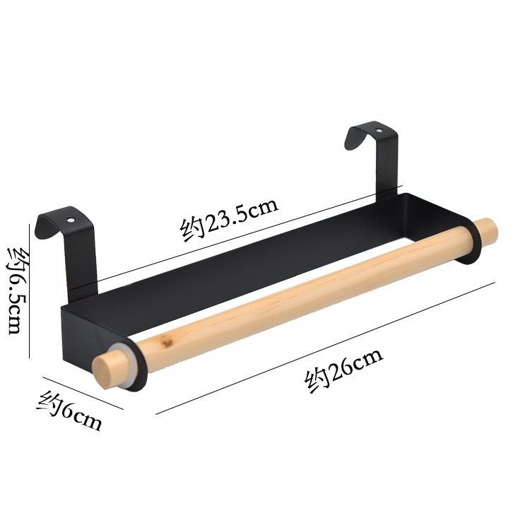 Over Cabinet Kitchen Towel Rack – Iron Frame with Wooden Bar, No-Tool Installation, Space-Saving Design for Inside or Outside Cabinet Door Towel Storage