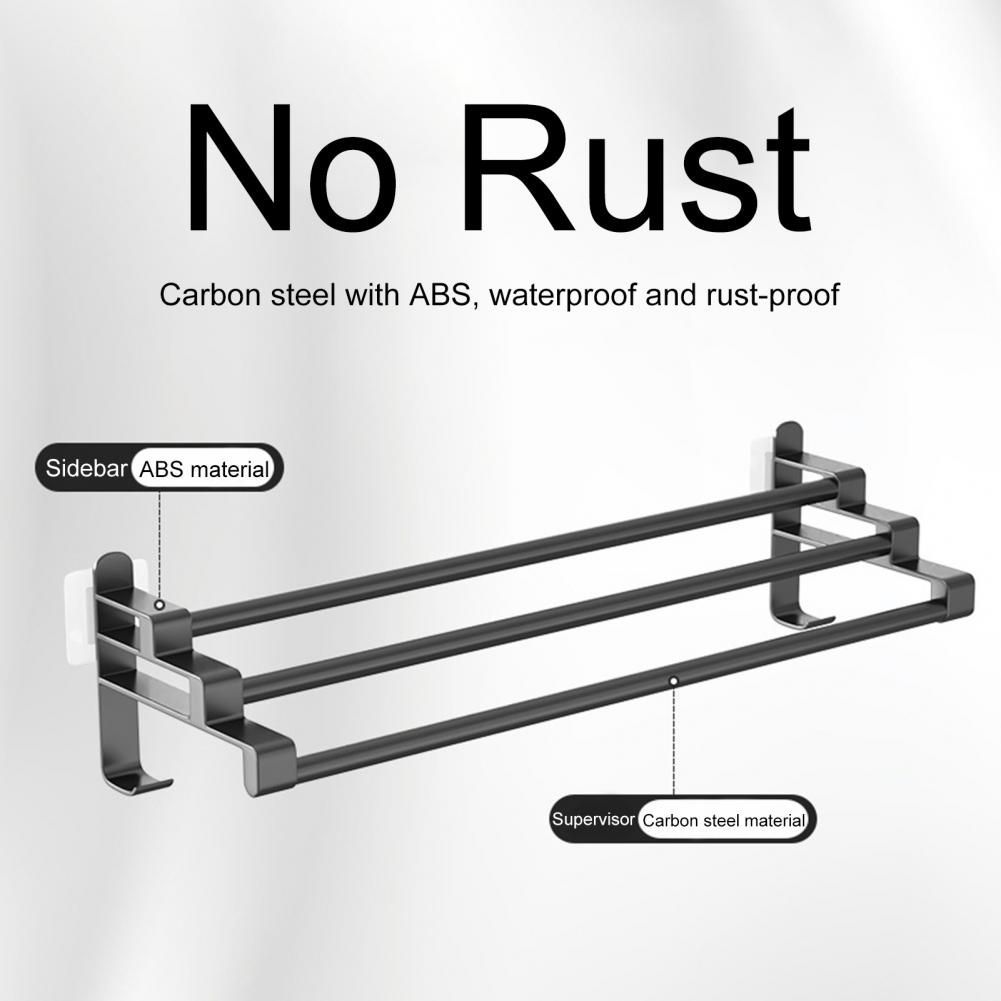 Three Layer Towel Rack – Stainless Steel & ABS Wall-Mounted Holder, Easy to Install, Durable Carbon Steel Design for Bathroom or Kitchen Towel Storage