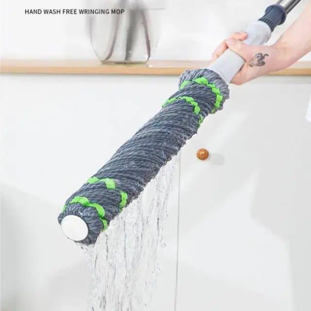 Self Wringing Twist Mop for Floor Cleaning – Microfiber Head, Hands-Free Squeeze, Quick Drying, Easy to Use, Multipurpose Mop for Tiles, Hardwood, Laminate, Vinyl & Marble Floors