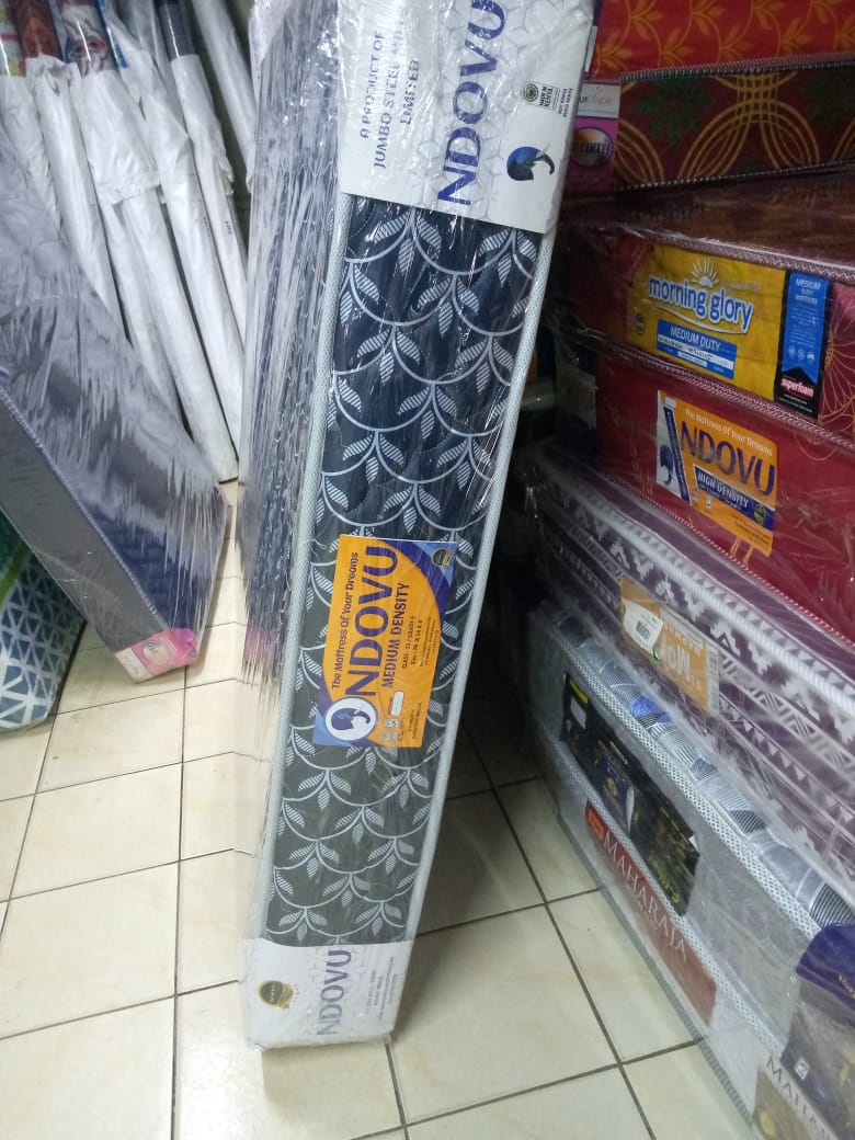 Ndovu 8-Inch Medium Duty High-Density Mattress – Enhanced Back Support, Reinforced Finish, Durable Stitching, Sizes (3by 6), (3.5by 6), (4by 6), (5by 6), (6by 6)