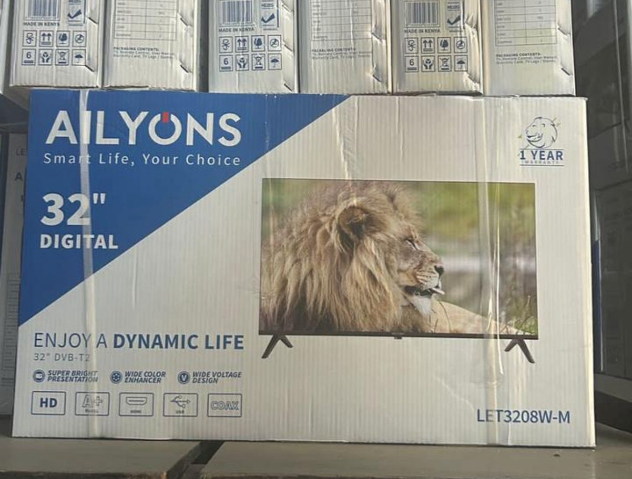 🔥 Ailyons 32-Inch Digital HD LED TV 📺 with DVB-T2 Free-to-Air Decoder, Wide Color Enhancer, Super Bright Panel, HD Clarity & 1-Year Warranty – Model LET3208W-M 🌈🦁