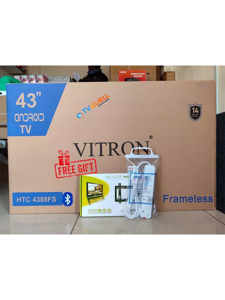 Vitron 43-inch Frameless Android Smart TV with Bluetooth & 2 FREE Gifts (14 Months Warranty)