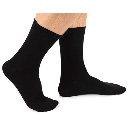 6 Pairs Men’s Long Black Socks – Plain Cotton Soft Breathable Dress & Casual Socks | Comfortable Daily Wear | 6pcs Set