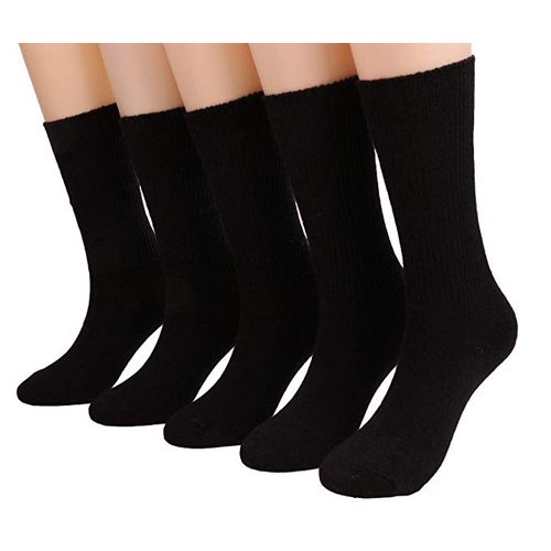 6 Pairs Men’s Long Black Socks – Plain Cotton Soft Breathable Dress & Casual Socks | Comfortable Daily Wear | 6pcs Set