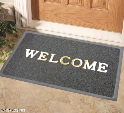 Premium 40x60cm Welcome Door Mat – Non-Slip, Super Absorbent, Heavy-Duty Entrance Rug for Home, Office, Balcony & Doorway – Available in Grey or Black