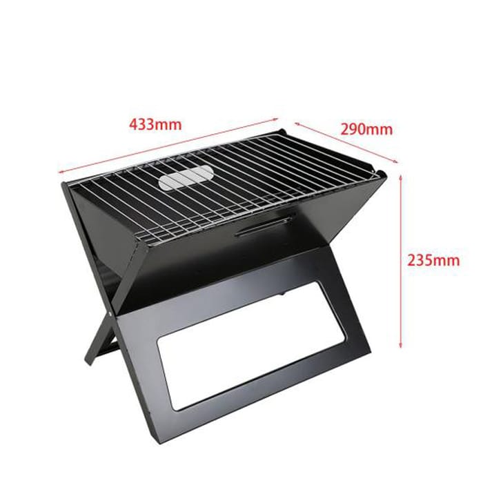 Heavy Portable X-Type Charcoal Barbecue Grill – Foldable Outdoor BBQ Stand for Camping, Home, Picnics & Garden Cooking – Durable Steel Build
