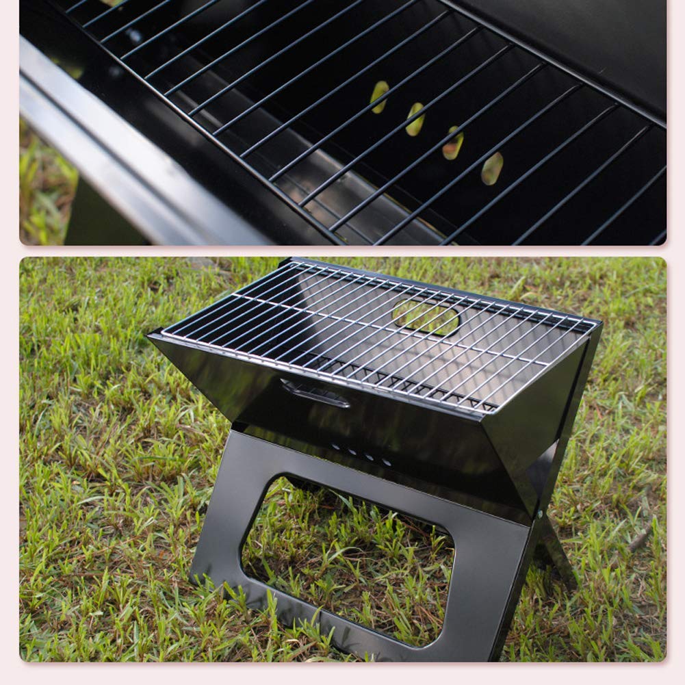 Heavy Portable X-Type Charcoal Barbecue Grill – Foldable Outdoor BBQ Stand for Camping, Home, Picnics & Garden Cooking – Durable Steel Build