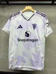 Man Utd 2025/2026 White Third Kit – High-Quality Quick-Dry Soccer Jersey with Modern Clean Design