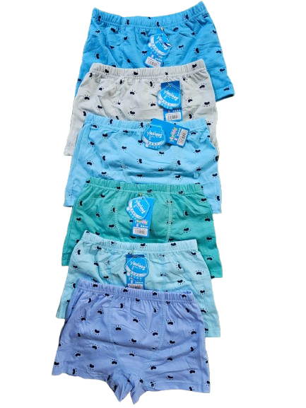 6pcs small boys 2-5 yrs pure cotton boxer shorts. Soft, breathable and comfortable for daily wear, school and sleep.