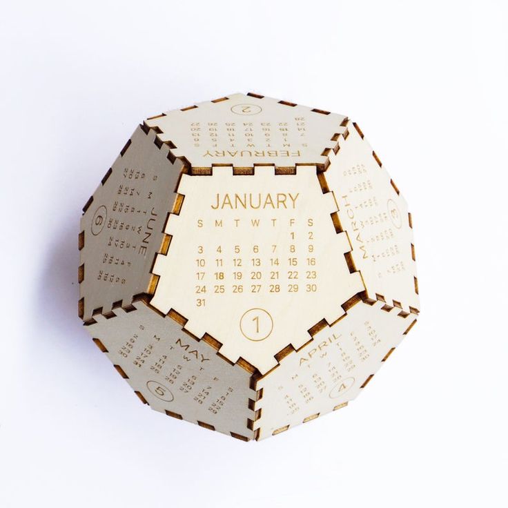 WOODEN CREATIVE CALENDARS/ WOODEN LASER CUT DODECAHEDRON CALENDAR/2026 CALENDAR/ 2026 CREATIVE WOODEN CALENDAR