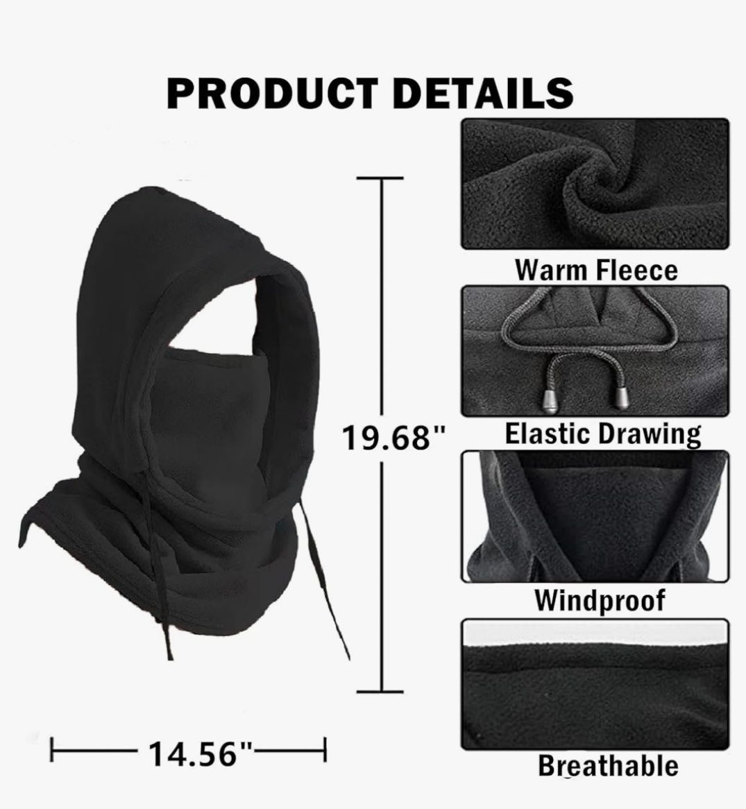 Balaclava Windproof Winter Face Mask Warm Fleece Ski Mask for Men and Women Cold Weather Motorcycle Bike Cycling Neck Warmer