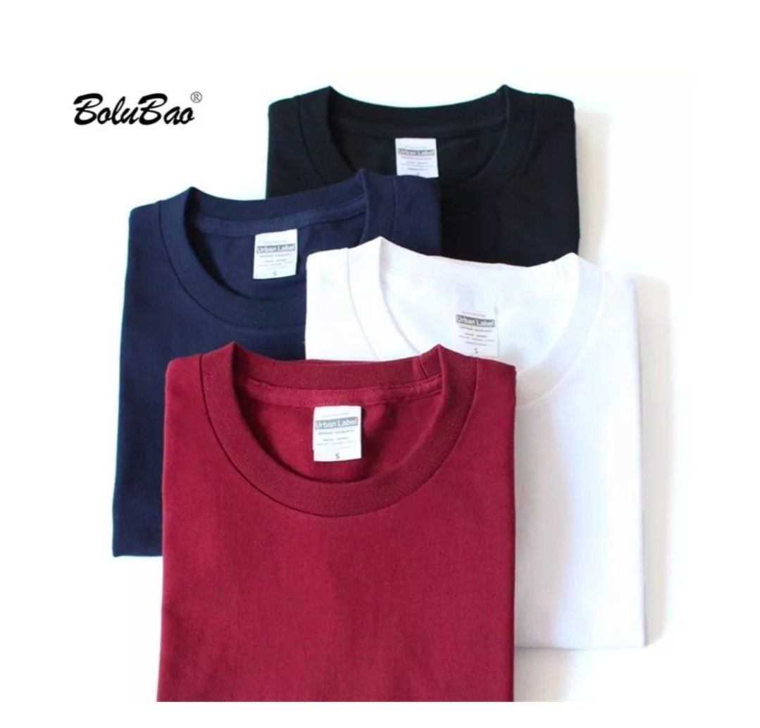4Pack Round Neck Plain Tshirts (Maroon,White,Navy,Black)