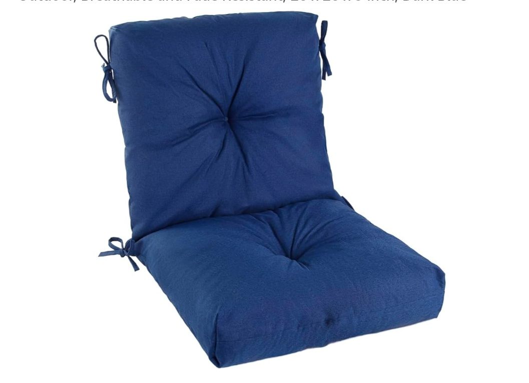 Patio Dining Chair Cushion, Thick Tufted Rocking Chair Cushion for Outdoor, Breathable and Fade Resistant, 20 x 20 x 5 inch