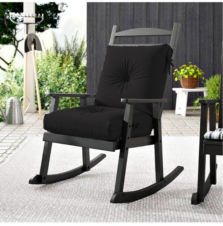 Patio Dining Chair Cushion, Thick Tufted Rocking Chair Cushion for Outdoor, Breathable and Fade Resistant, 20 x 20 x 5 inch