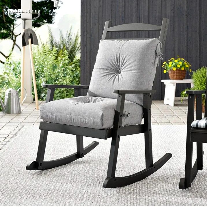 Patio Dining Chair Cushion, Thick Tufted Rocking Chair Cushion for Outdoor, Breathable and Fade Resistant, 20 x 20 x 5 inch