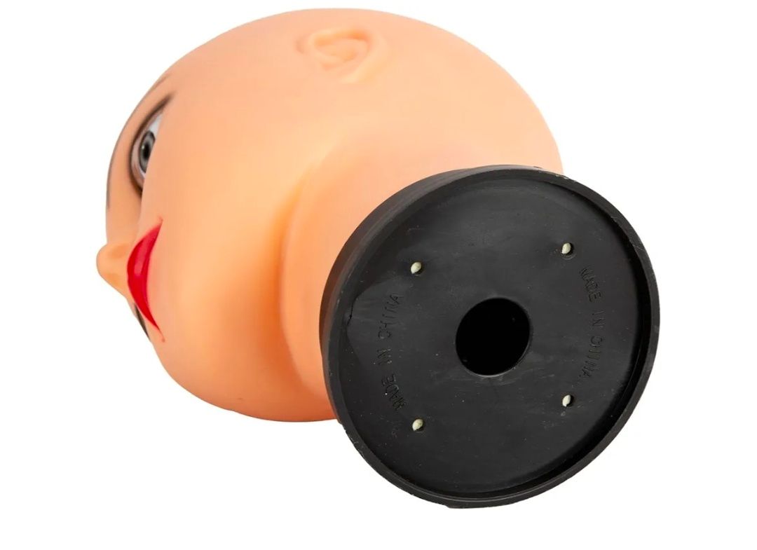 Bald Mannequin Head Female Professional Cosmetology Training Mannequin Bald for Wig Making and Display Afro American Mannequin Head with Free Clamp Stand (beige)