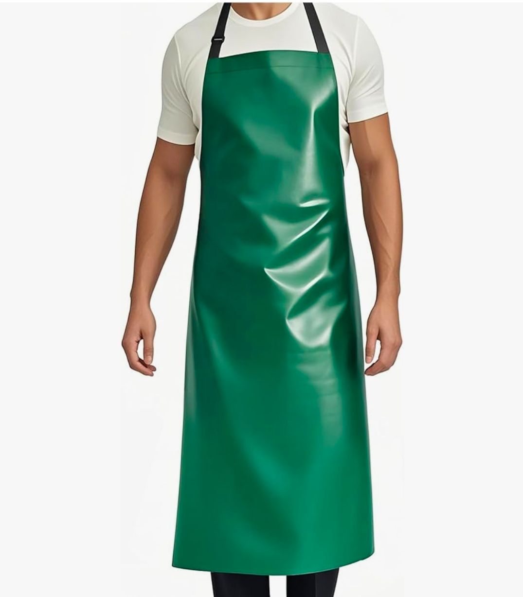 Heavy-Duty Waterproof Apron, Chemical Resistant Rubber Vinyl for Industrial, Lab, Kitchen, Butcher & Grilling (40")