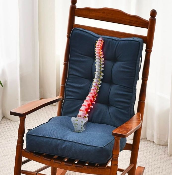 Non Slip Rocking Chair Cushion, FadeShield Water Resistant Thicken Durable Tufted Pads, Set of Seat & Back Cushion with Ties for Indoor/Outdoor Rocker, 2 Piece