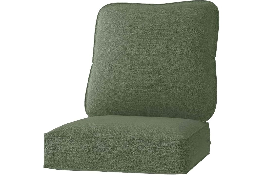 Outdoor/Indoor Deep Seat Cushions 24 x 24 Inch Waterproof & Fade Resistant Replacement Patio Chair Cushions with Removable Cover
