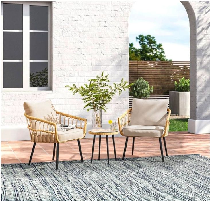 Outdoor/Indoor Deep Seat Cushions 24 x 24 Inch Waterproof & Fade Resistant Replacement Patio Chair Cushions with Removable Cover