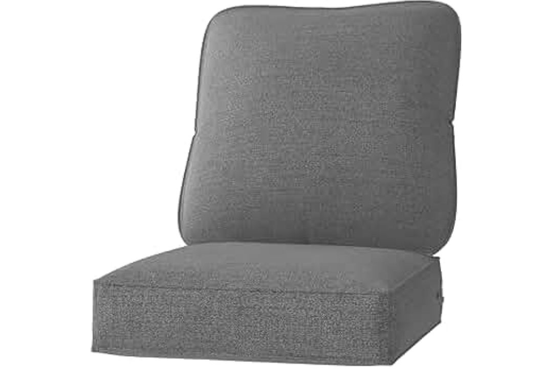 Outdoor/Indoor Deep Seat Cushions 24 x 24 Inch Waterproof & Fade Resistant Replacement Patio Chair Cushions with Removable Cover
