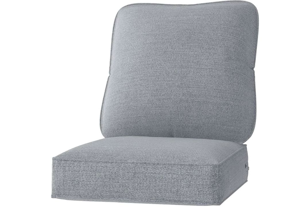 Outdoor/Indoor Deep Seat Cushions 24 x 24 Inch Waterproof & Fade Resistant Replacement Patio Chair Cushions with Removable Cover