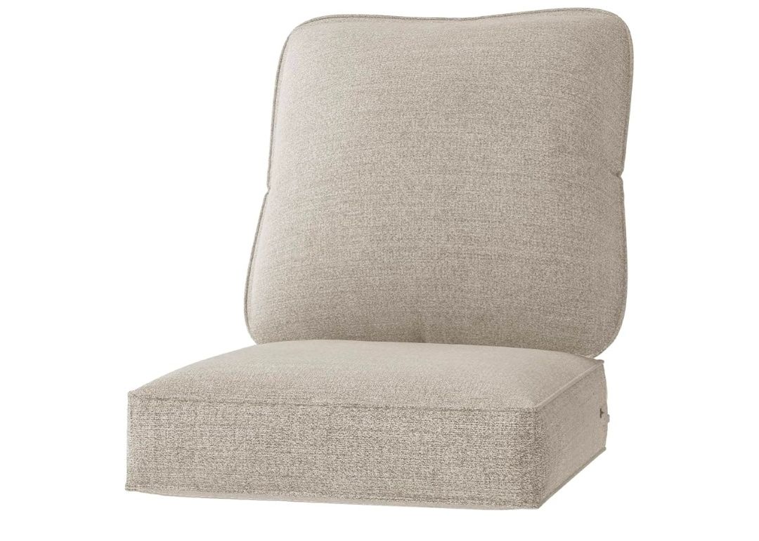 Outdoor/Indoor Deep Seat Cushions 24 x 24 Inch Waterproof & Fade Resistant Replacement Patio Chair Cushions with Removable Cover