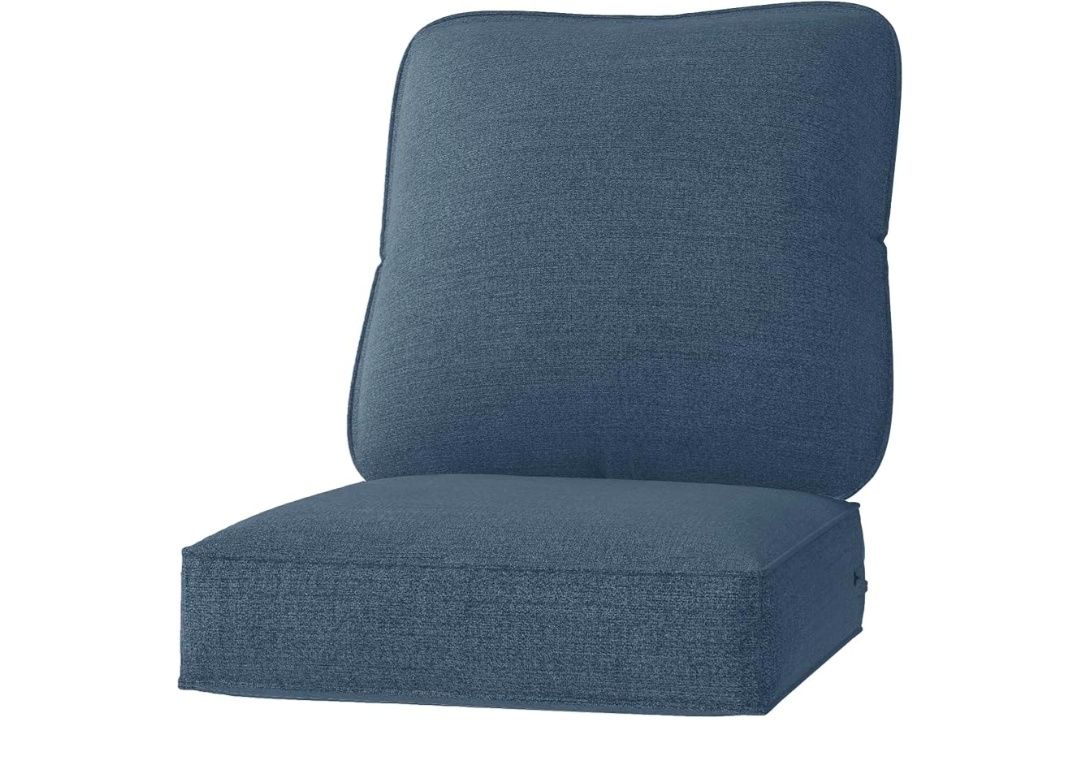 Outdoor/Indoor Deep Seat Cushions 24 x 24 Inch Waterproof & Fade Resistant Replacement Patio Chair Cushions with Removable Cover