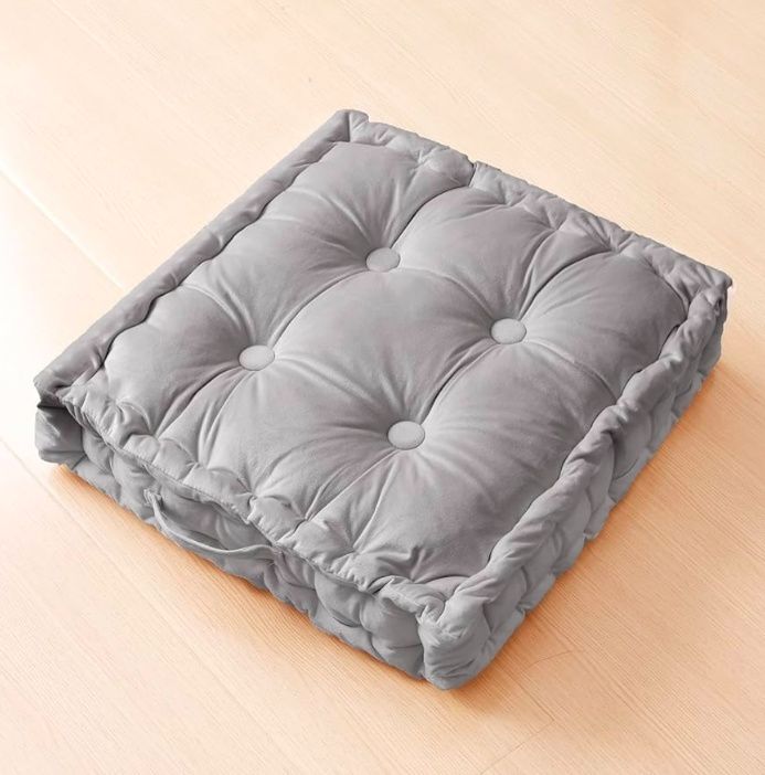 Square Floor Pillows, Large Floor Cushion for Adults Kids, Meditation Floor Pillow Seating Cushion with Shredded Memory Foam and Silk Wadding, 20"x20"x5"