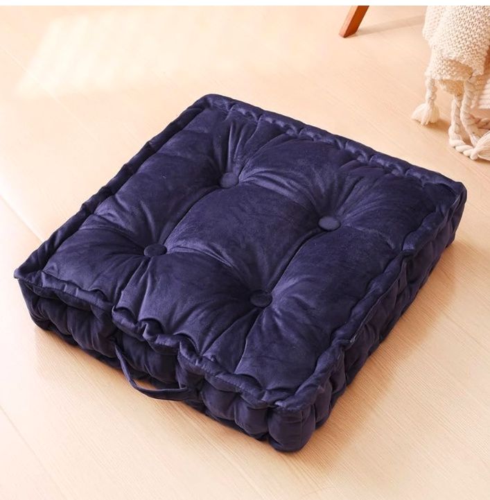 Square Floor Pillows, Large Floor Cushion for Adults Kids, Meditation Floor Pillow Seating Cushion with Shredded Memory Foam and Silk Wadding, 20"x20"x5"