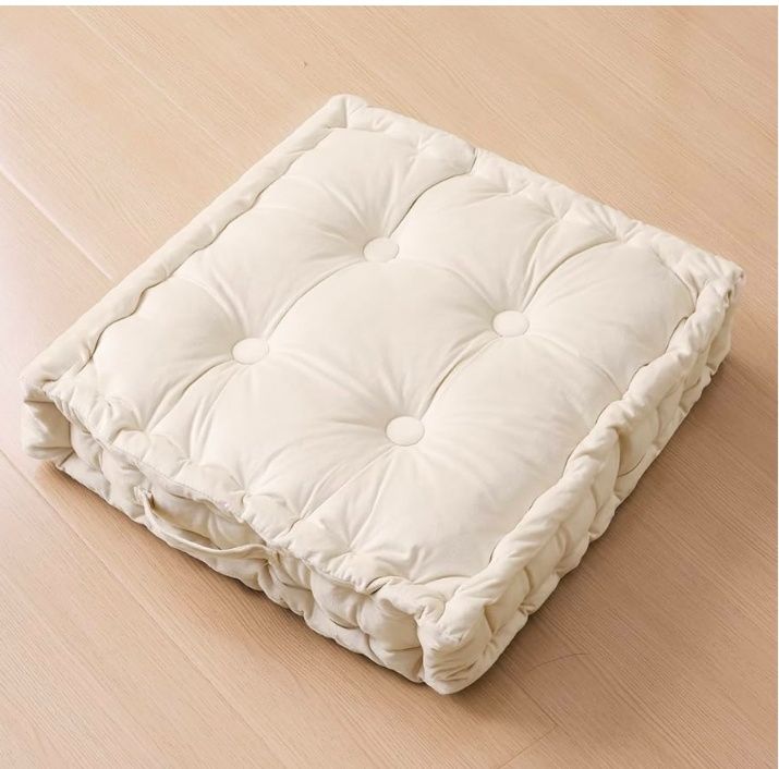 Square Floor Pillows, Large Floor Cushion for Adults Kids, Meditation Floor Pillow Seating Cushion with Shredded Memory Foam and Silk Wadding, 20"x20"x5"