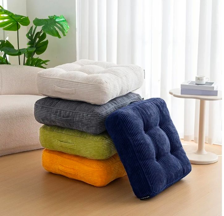 Floor Pillow Cushion for Adults, Meditation Cushion Pillow, Large Square Floor Sitting, Removable Tufted Corduroy Cover, for Tatami Living Room or Yoga, 22x22 Inch, Machine Washable