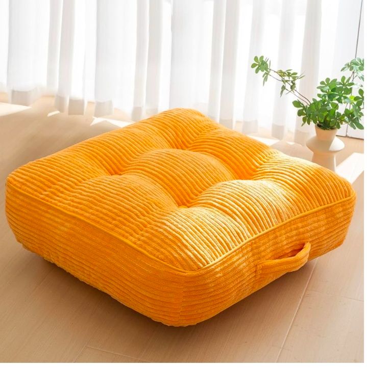 Floor Pillow Cushion for Adults, Meditation Cushion Pillow, Large Square Floor Sitting, Removable Tufted Corduroy Cover, for Tatami Living Room or Yoga, 22x22 Inch, Machine Washable