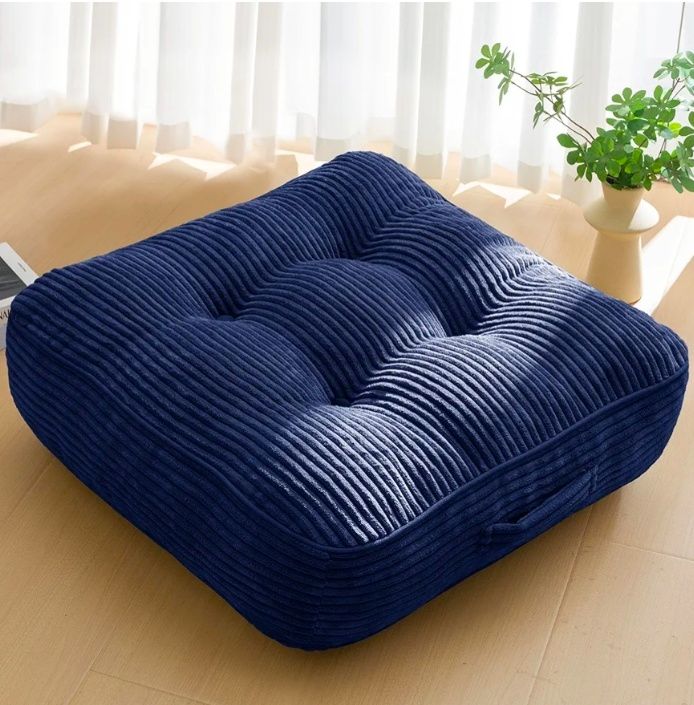 Floor Pillow Cushion for Adults, Meditation Cushion Pillow, Large Square Floor Sitting, Removable Tufted Corduroy Cover, for Tatami Living Room or Yoga, 22x22 Inch, Machine Washable