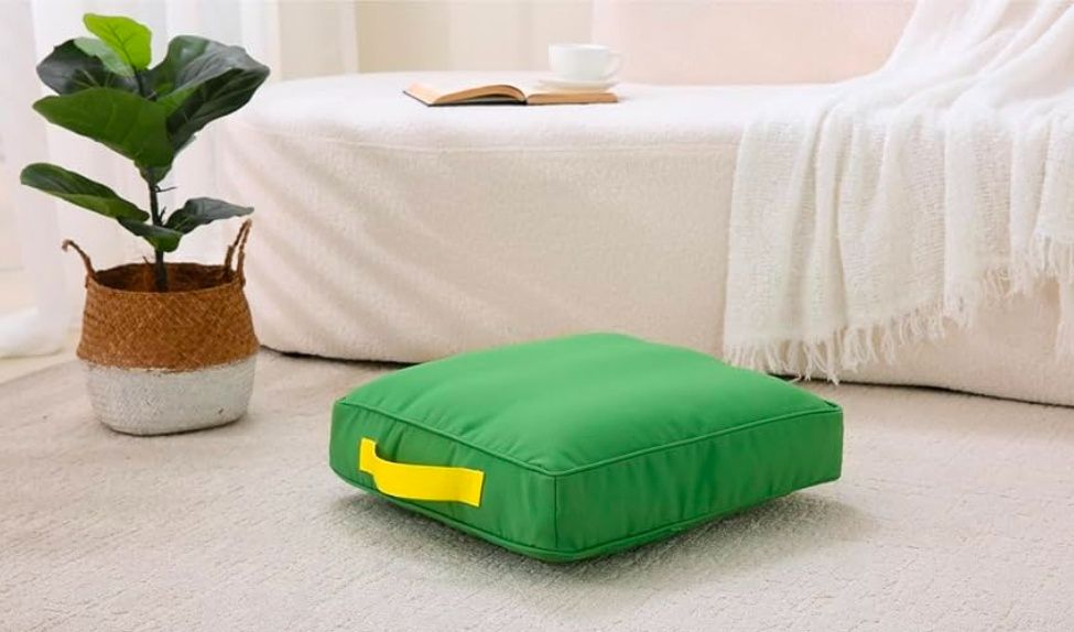 Large Floor Pillow Meditation Cushion Square Floor Cushions for Adults,Premium Washable Outdoor Cushions Seat-Yoga Pillows for Sitting on Floor 18"