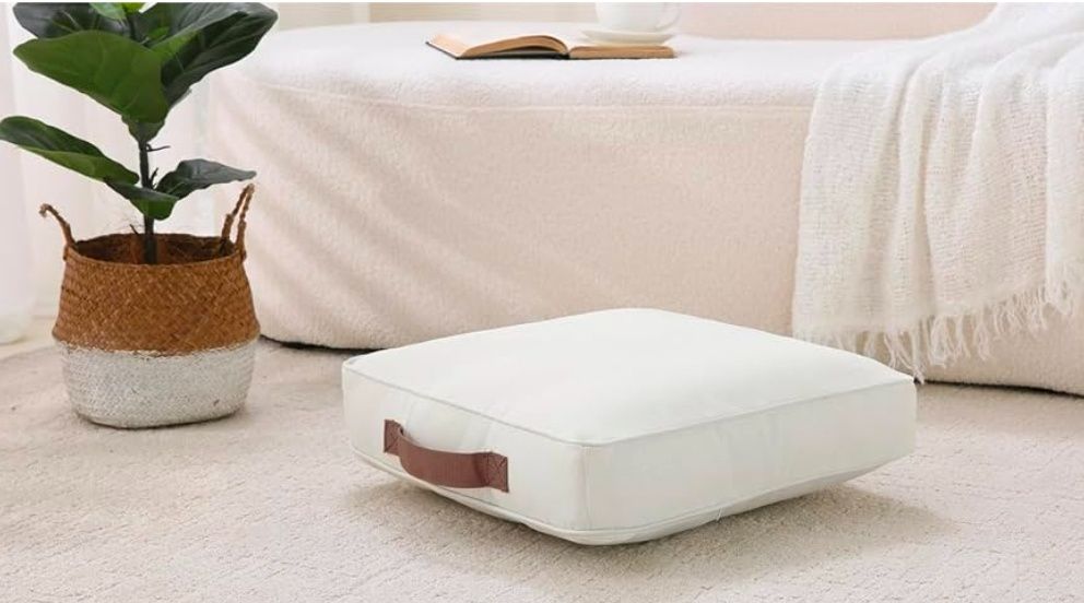 Large Floor Pillow Meditation Cushion Square Floor Cushions for Adults,Premium Washable Outdoor Cushions Seat-Yoga Pillows for Sitting on Floor 18"