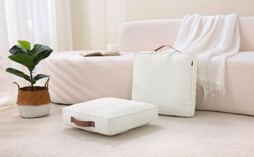 Large Floor Pillow Meditation Cushion Square Floor Cushions for Adults,Premium Washable Outdoor Cushions Seat-Yoga Pillows for Sitting on Floor 18"