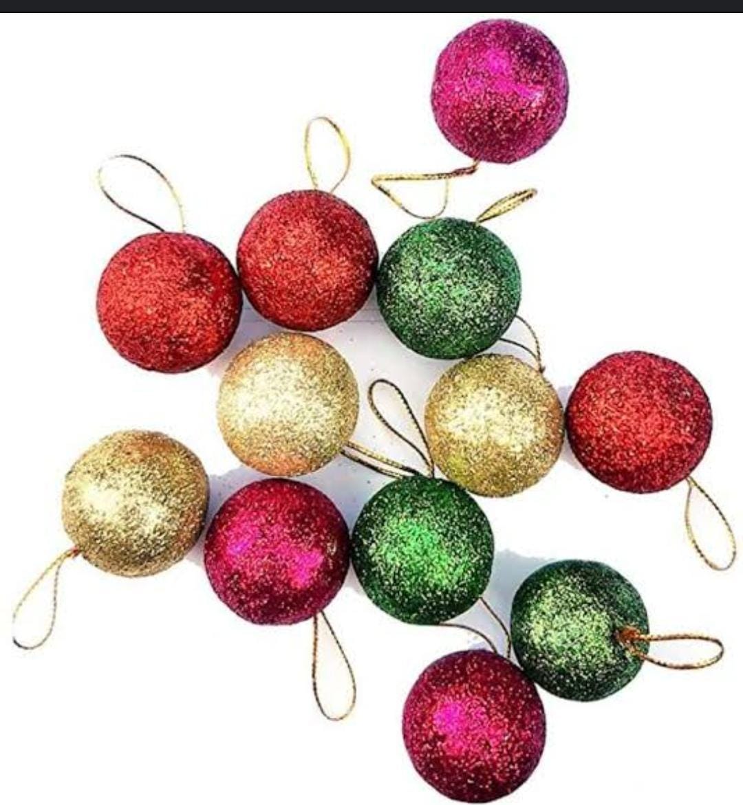 6pc set of Christmas coloured balls