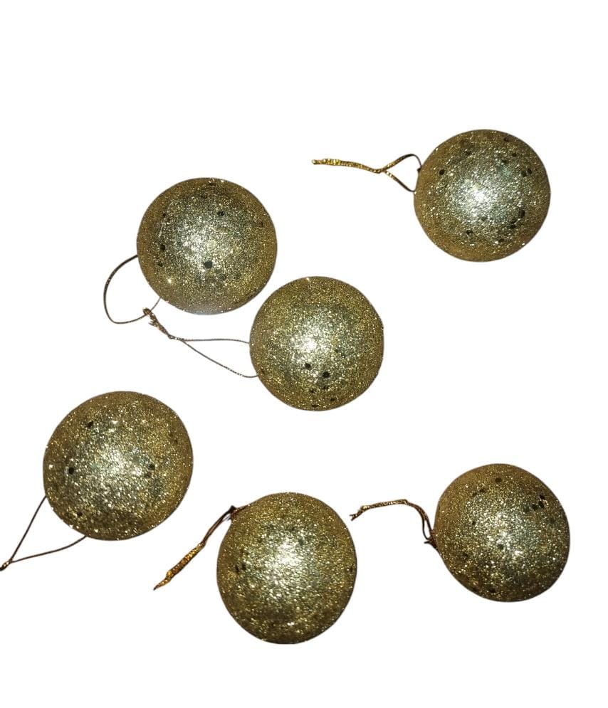 6pc set of Christmas coloured balls